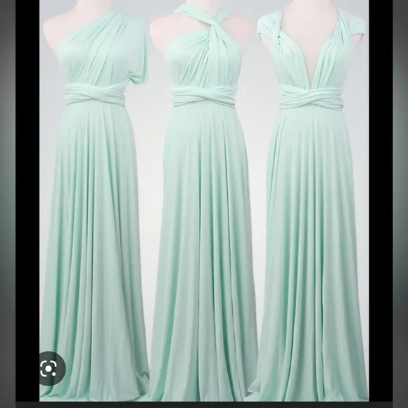 Long Infinity Dress - Mint - Picture 1 of 2